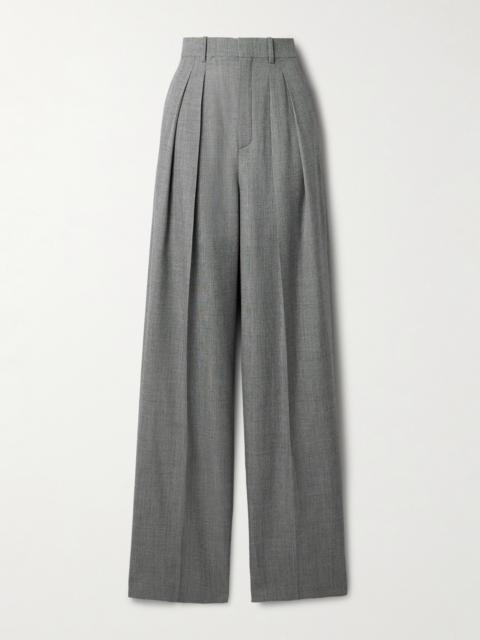 Pleated Wool Wide-leg Pants