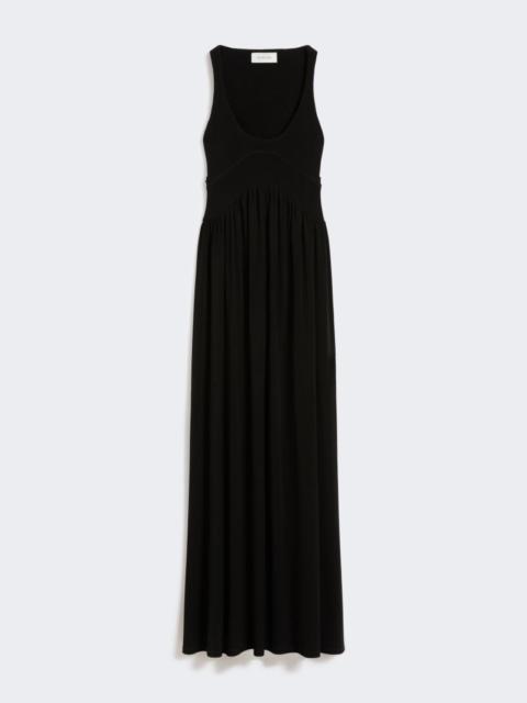 Long crepe jersey dress - black