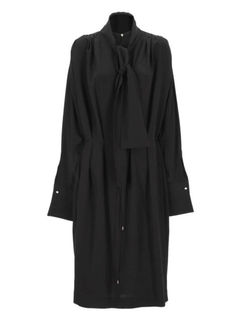 tie-neck shirt maxi dress