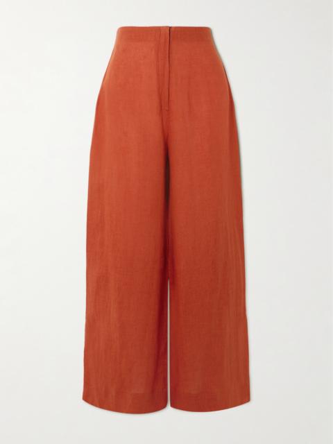 Poesia Wide-leg Linen Pants