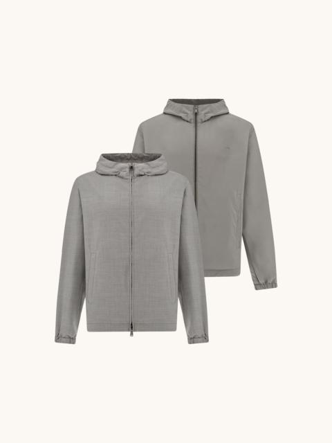REVERSIBLE WINDBREAKER IN WOOL AND SILK