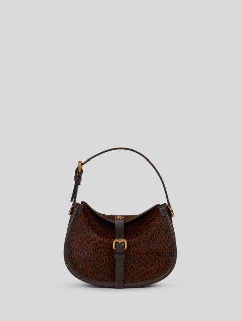 SMALL LEATHER PONY BAG WITH ANIMAL PRINT