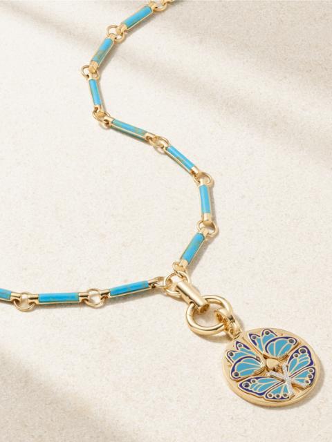 Reverie Element 18-karat Gold And Enamel Multi-stone Necklace