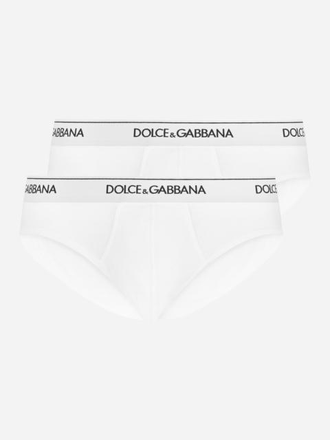 Stretch cotton mid-rise briefs two pack