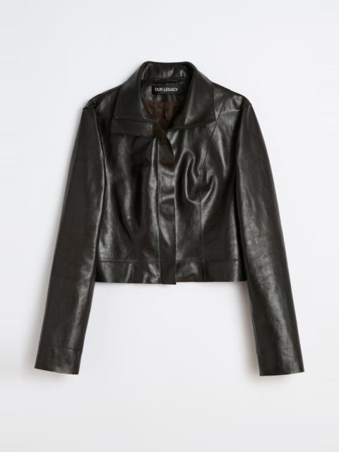 Concealed Jacket Umber Brown Fluid Calfskin