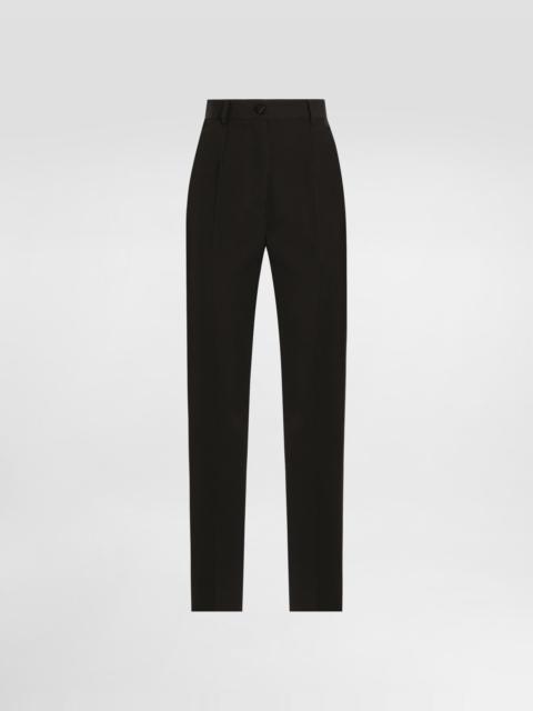 Tailored woolen tuxedo pants