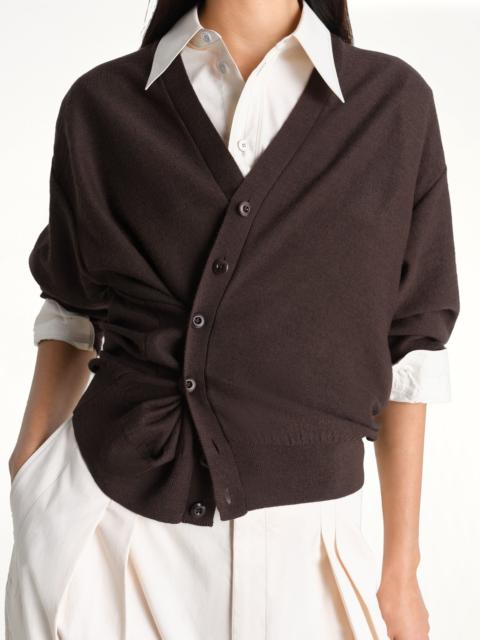 Twisted Cardigan in Dark Cacao