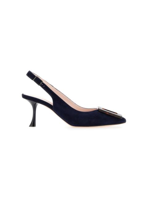 Viv' In The City 65mm Suede Slingback Pumps blue