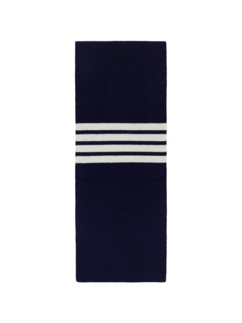 Navy Cashmere Rib 4-Bar Scarf