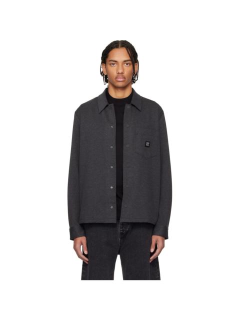 Gray Cotton Blend Oversized-Fit Shirt