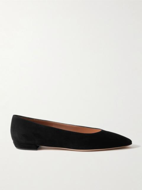 Amelia suede point-toe flats Black