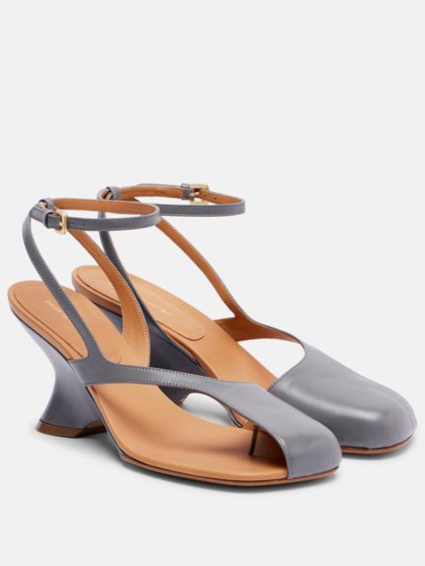 75 leather wedge sandals