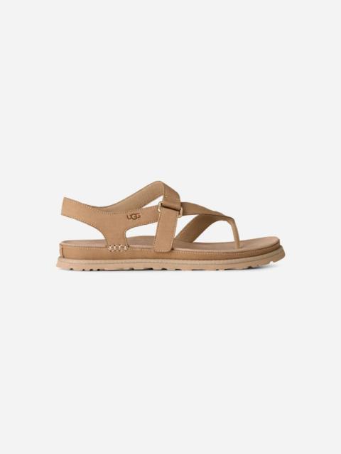® Women's GoldenGaze Toe Post Leather Sandals in Mustard Seed
