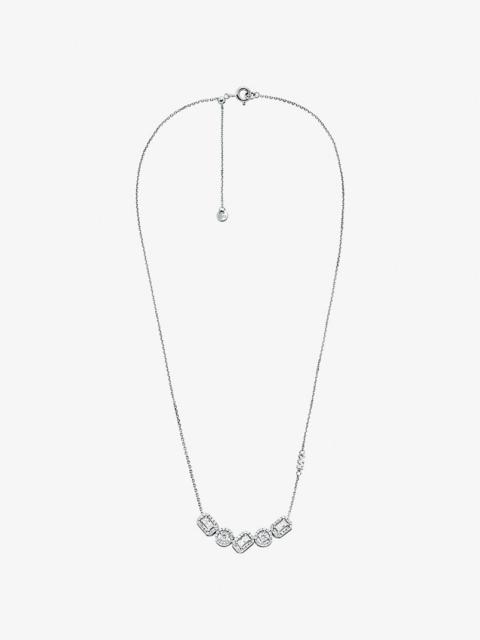 Precious Metal-Plated Sterling Silver Pavé Necklace