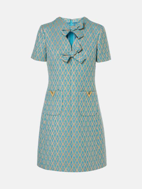 Toute La V wool-blend jacquard minidress