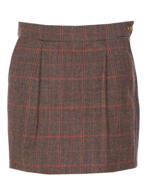 plaid-pattern mini skirt