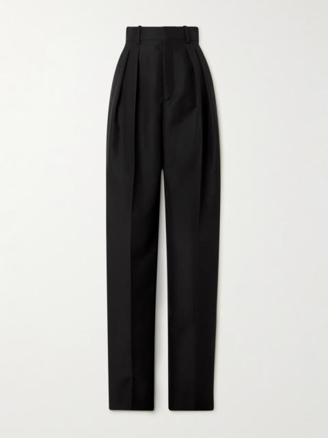 Pleated Grain De Poudre Wool And Mohair-blend Pants