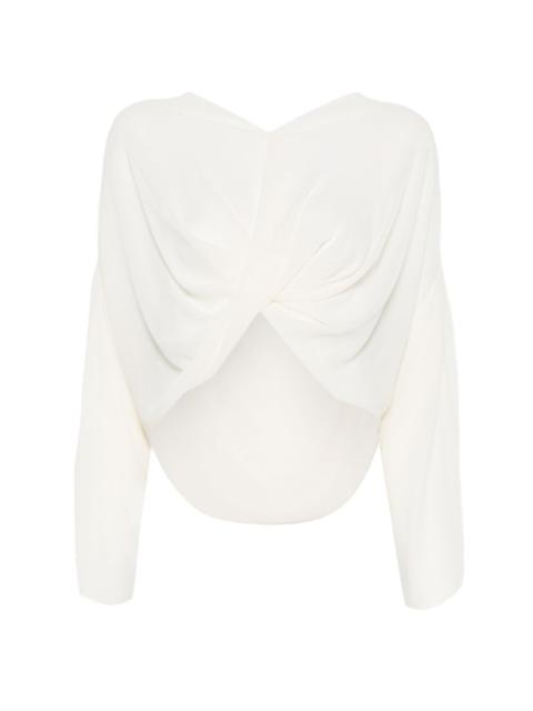 twist-detail long-sleeve top