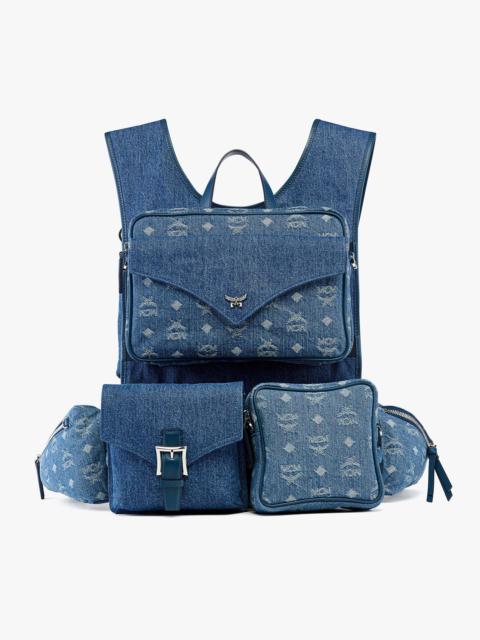Aren Multi-Backpack in Monogram Denim Jacquard