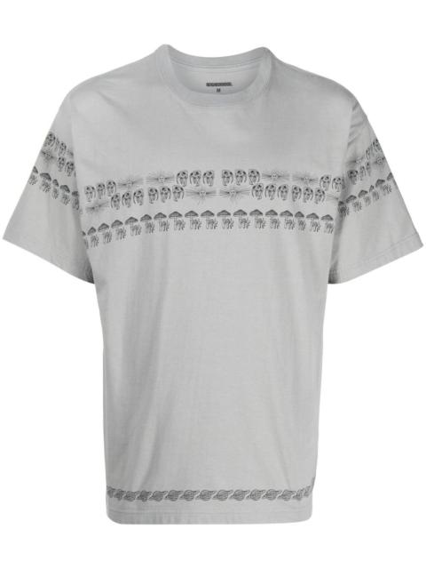 mushroom-print detail T-shirt