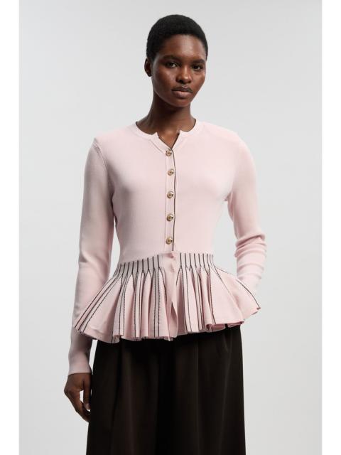 Viscose Blend Knit Peplum Jacket