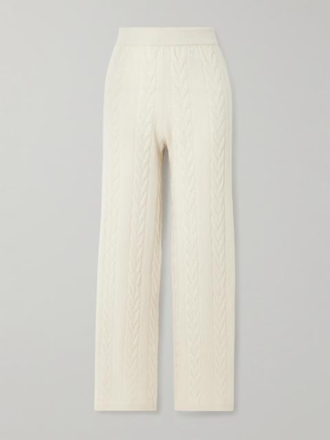 Dagny Cable-knit Cashmere Straight-leg Track Pants