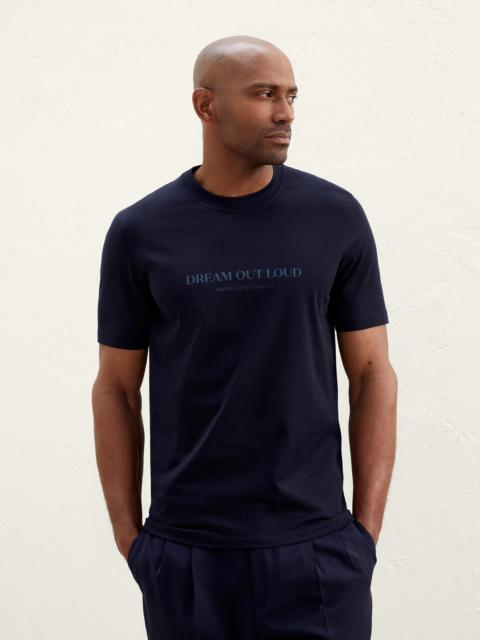 Cotton jersey slim fit crew neck T-shirt with print