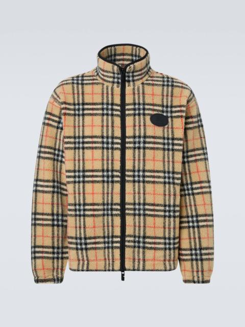 Burberry Check wool-blend zip-up jacket