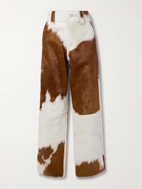 Highlands Paneled Calf Hair Wide-leg Pants