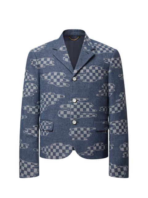 Damier Cropped Single-Breasted Jacket