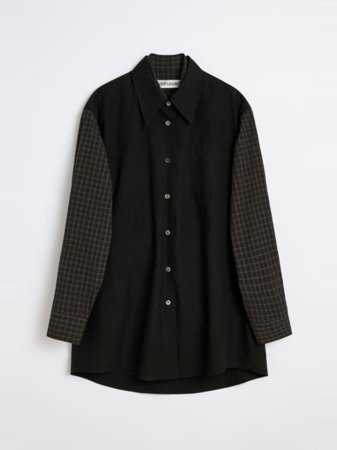 Girdle Shirt Black Liquid Poplin