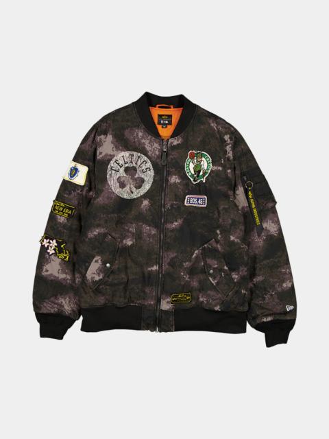 BOSTON CELTICS X ALPHA X NEW ERA MA-1 BOMBER JACKET (BLACK CAMO)