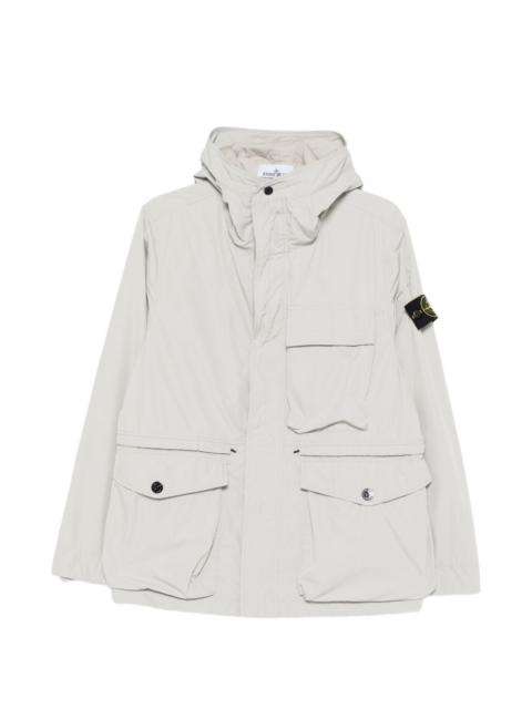 hooded chest-pocket jacket