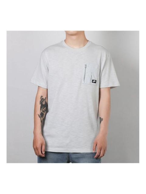 Nike Sportswear Zipper Pocket Short Sleeve Gray CJ4324-028