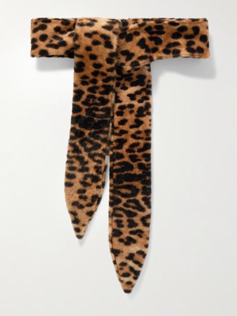 Sash Leopard-print Shearling Belt