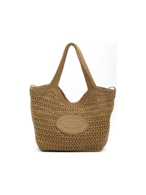 crochet raffia shopping bag