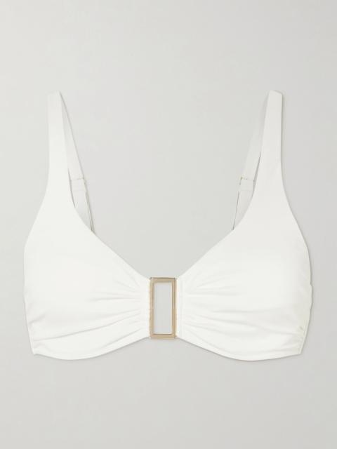 Bel Air embellished bikini top White