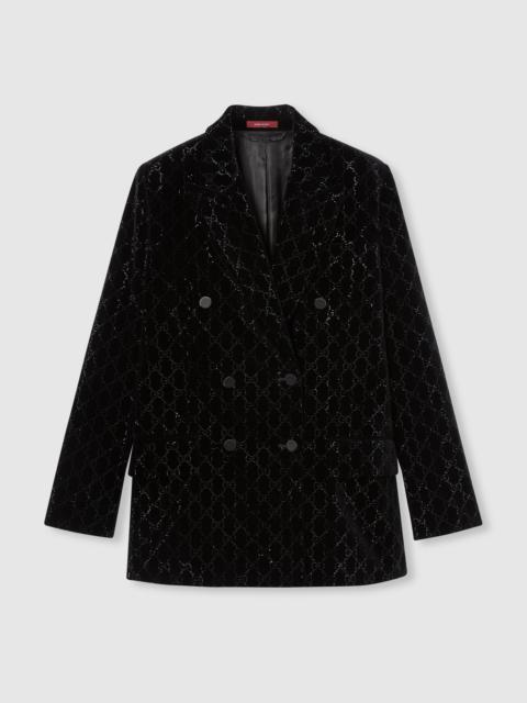 Embroidered cotton velvet jacket
