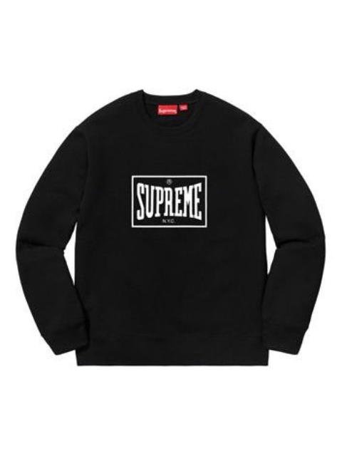 Supreme SS19 Warm Up Crewneck Black Chest Logo Pullover Unisex SUP-SS19-416