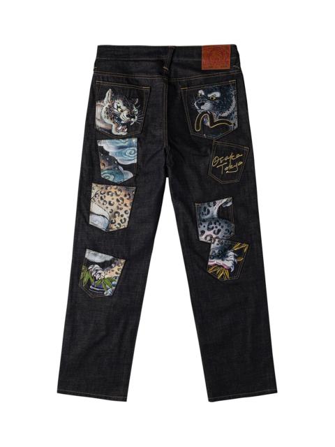 Multi-Pocket Embroidery Patch Jeans #2020