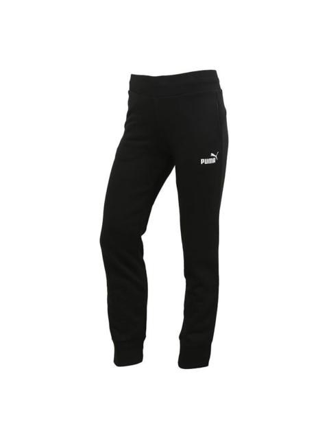 (WMNS) PUMA Essentials Sweatpants 'Black White' 586548-01