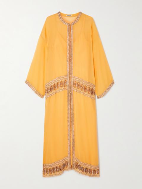 Ducat Embellished Silk-voile Kaftan