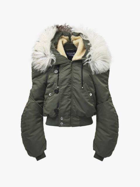 Shearling Collar Bomber Jacket