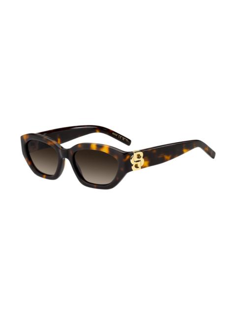 HAVANA-ACETATE SUNGLASSES WITH DOUBLE B MONOGRAM