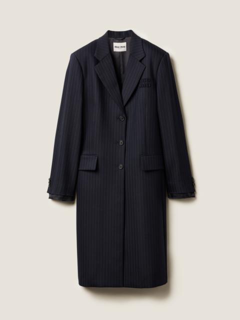 Single-breasted pinstripe coat