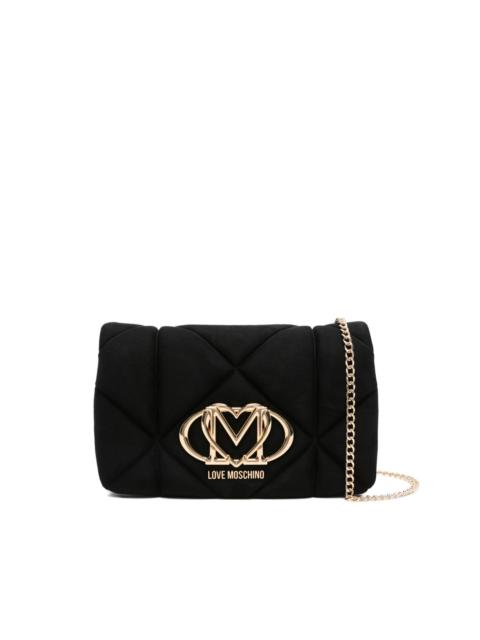 quilted logo-plaque cross body bag