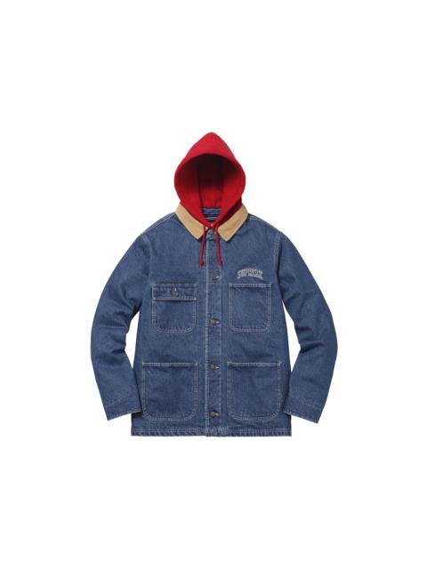 Supreme Hooded Chore Coat Blue