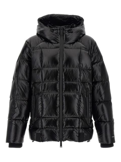 quilted hooded down jacket