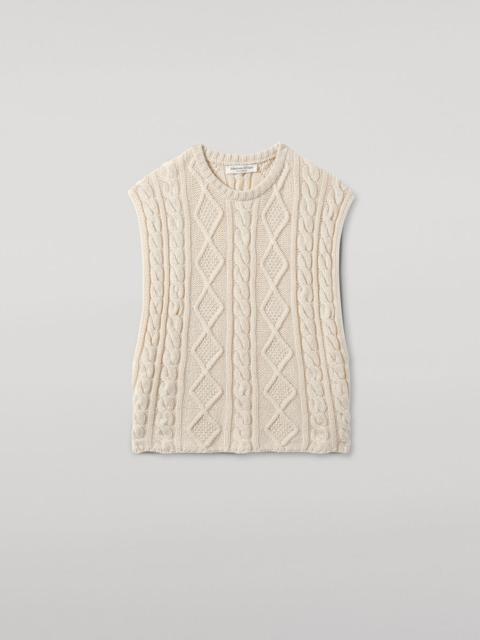 Aran Cable Cream Cashmere Tank