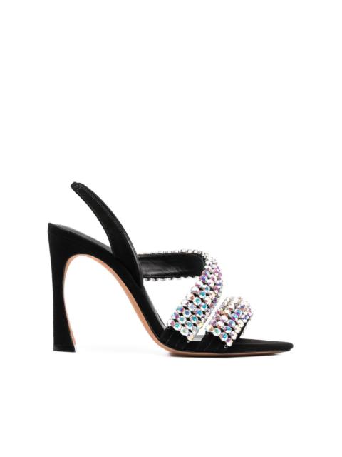 crystal-embellished leather sandals